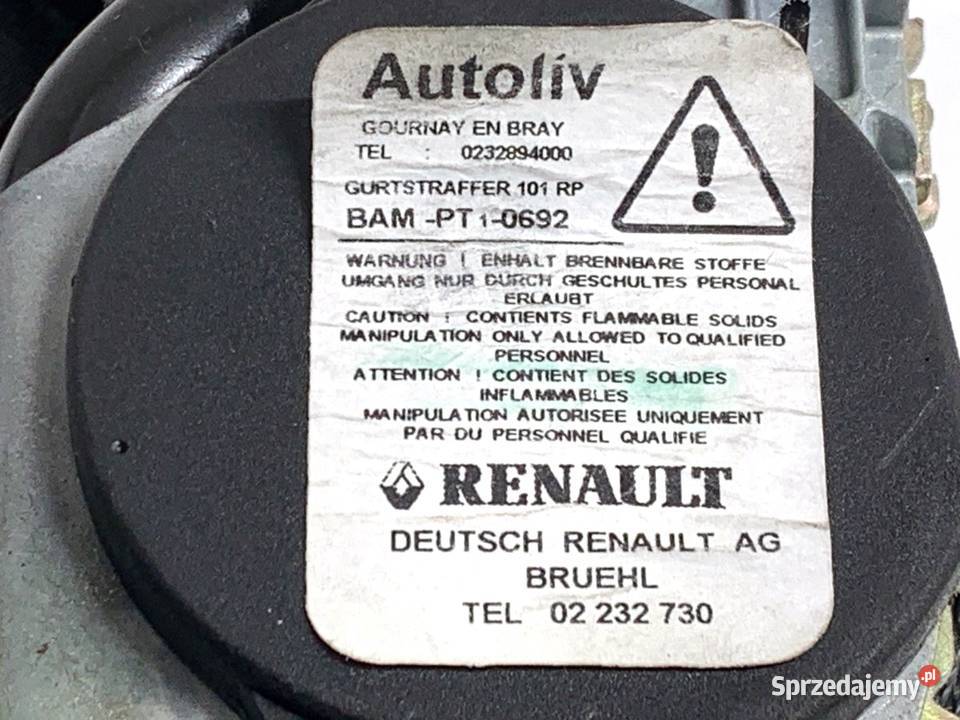 PAS BEZPIECZEŃSTWA LEWY PRZÓD RENAULT MEGANE III