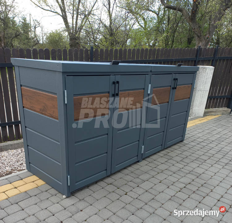 Zabudowa koszy na śmieci wiata śmietnikowa