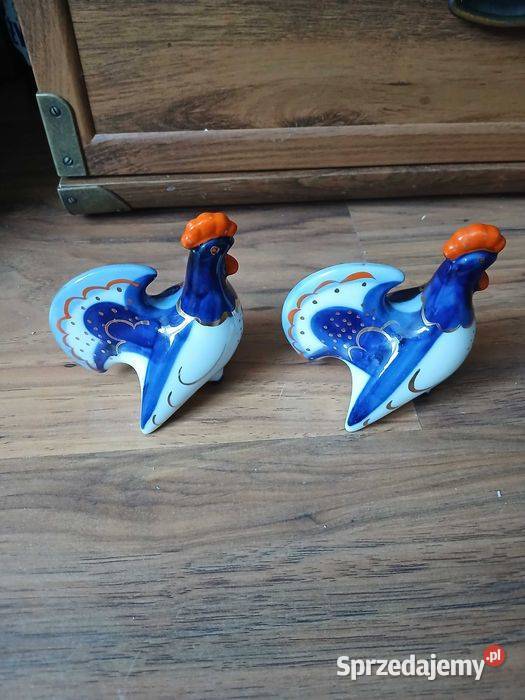 Stary zestaw solniczka i pieprzniczka kurka Porcelana i szkło Kraków