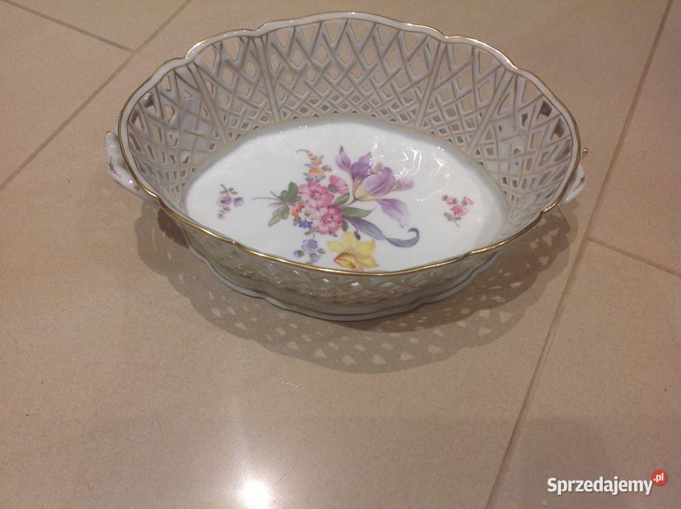 Koszyczek Patera Stara Porcelana Nymphenburg biały Nowa Sól