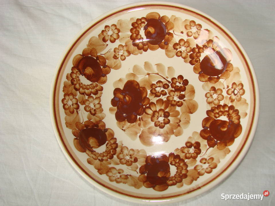 Włocławek fajansowy talerz dekoracyjny PRL Pruszcz Gdański