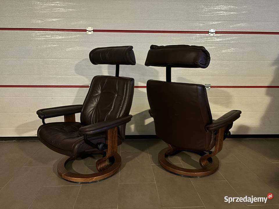 Dwa luksusowe fotele skóra Ekornes StressLess Wrocław