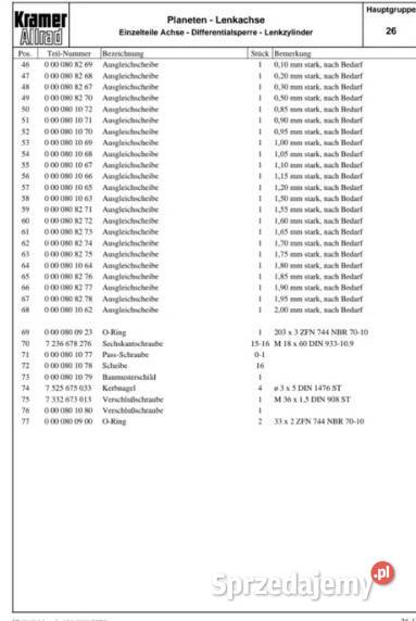 Katalog części Koparkoładowarka Kramer 616 616S