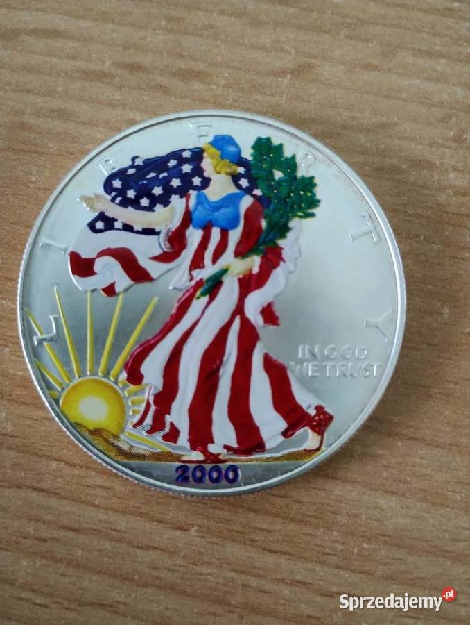 Moneta USA 1 1 oz Silver Eagle 2000 malowany 2 Rzeszów