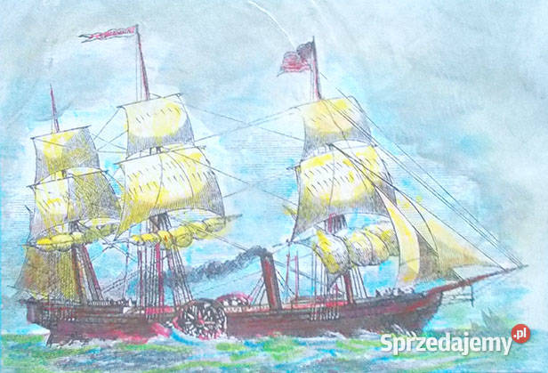 żagle plakat A4 żagloweic obrazek A4 vintage Gdańsk