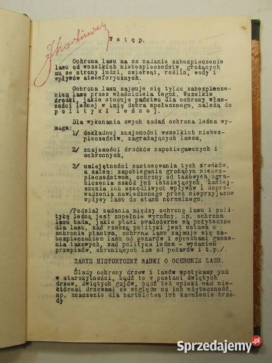 Ochrona LASU Jan Kloska stara książka Warszawa Antykwariat Czeladź sprzedam