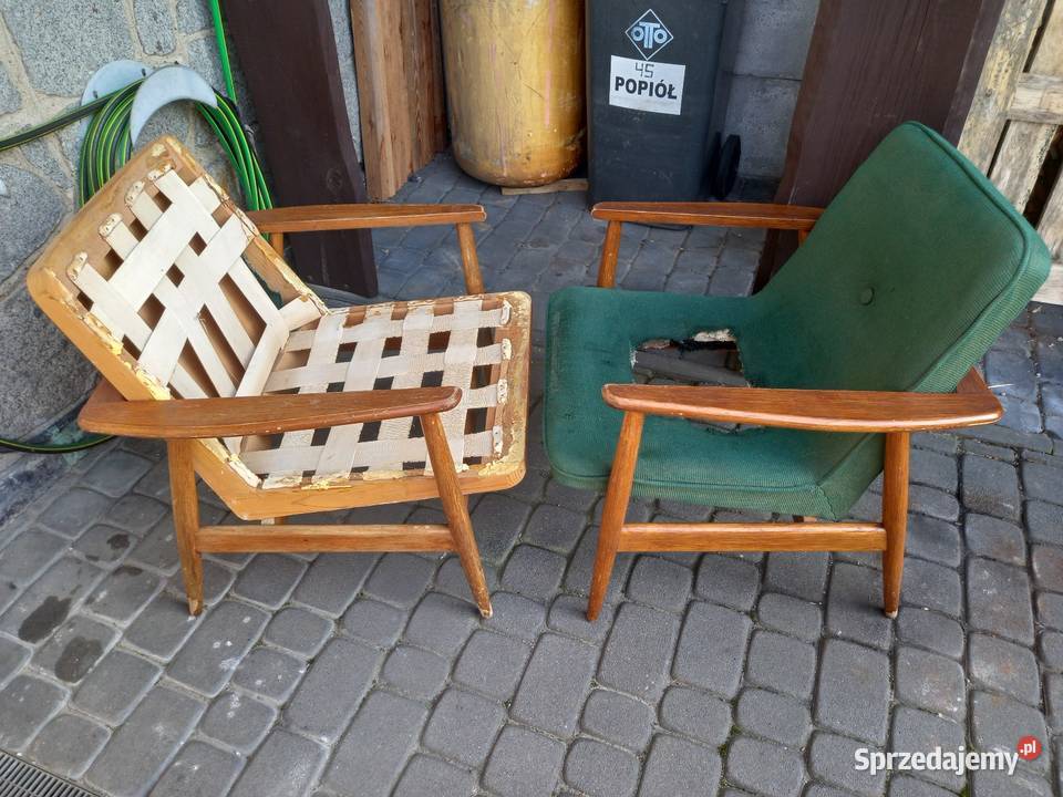 Fotele GFM 300 192 J Kędziorek PRL vintage Rawicz