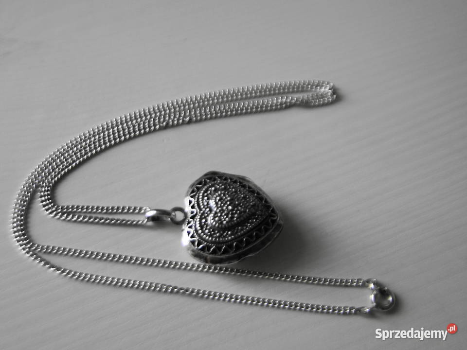 Stary piękny naszyjnik sekretnik srebro Naszyjniki mazowieckie Warszawa