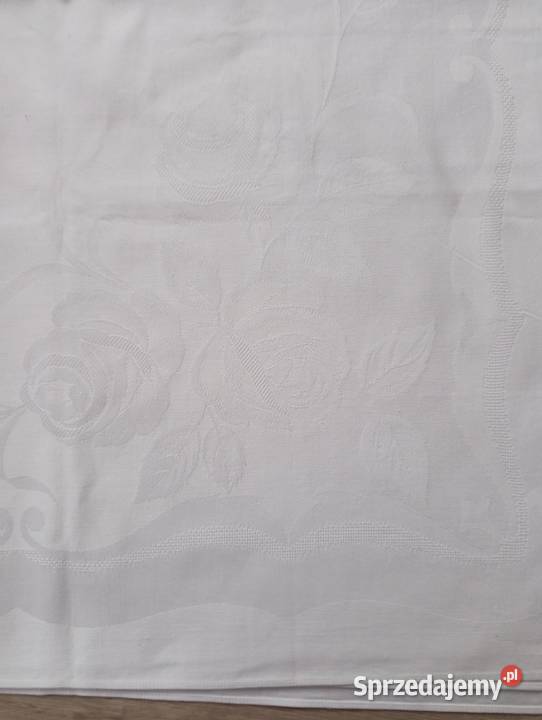 Elegancki biały obrus w żakardowy wzór Dębica sprzedam