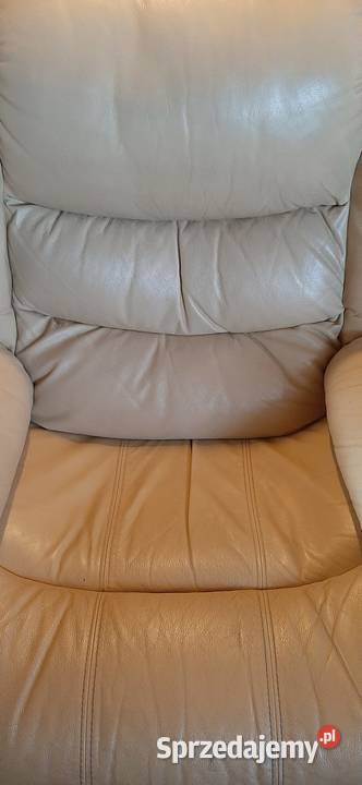 Mega wygodny biały fotel Olesno