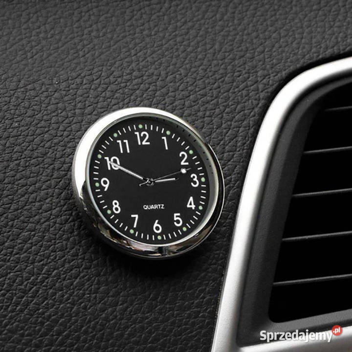 Dekoracyjny zegarek samochodowy kwarcowy chrom Akcesoria Poznań