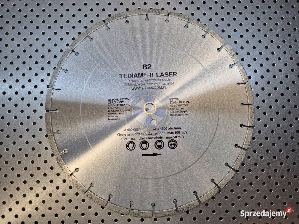 Tarcza diamentowa 400mm x h10mm 100ms B2 tarcza Nowe