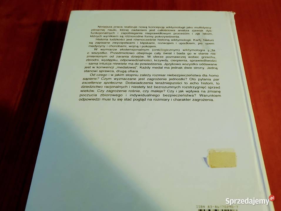 Wiktymologia Brunon Hołyst 1997 DB Gdańsk sprzedam