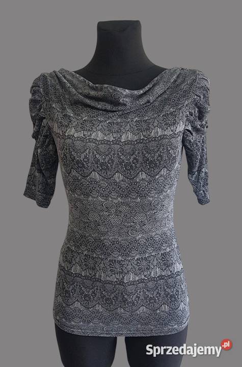 Damska bluzka z bufiastym krótkim rękawem szara Rozmiar 36(S) Odzież damska Chrzanów sprzedam