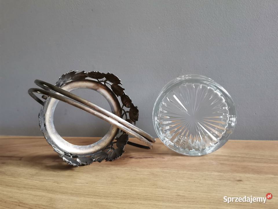 Stara posrebrzana cukiernica cukierniczka plater Katowice