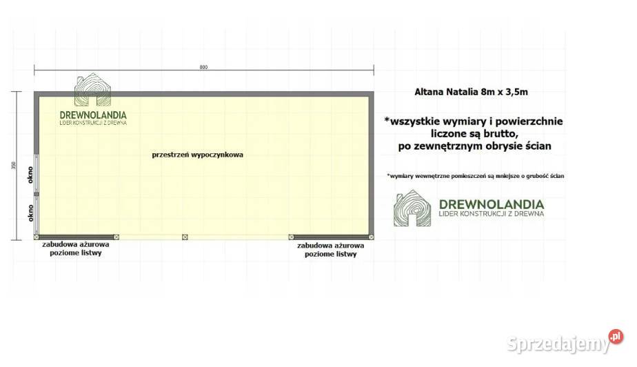 Altana Drewnolandia drewno 350 x 800 x 270 Wichrów