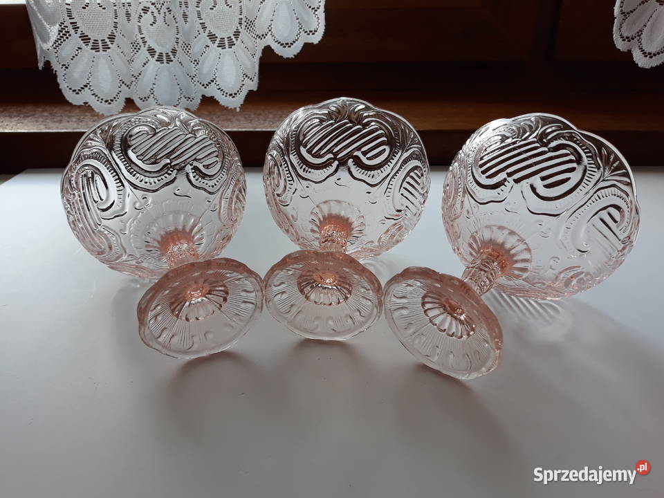 Pucharek JABŁUSZKA ZAWIJASY x 3 Ząbkowice szkło Porcelana i szkło