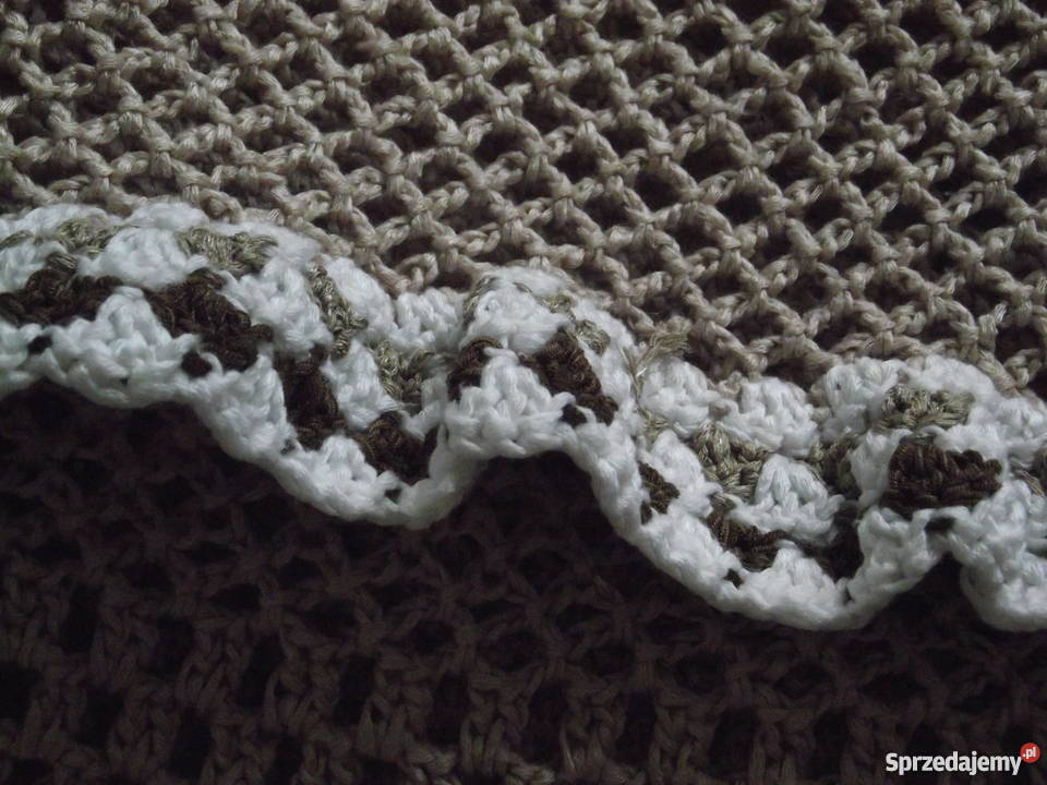 AUTORSKA TOREBKA SAKWA BAWEŁNIANA BIAŁO BEŻOWA 13cm Piła