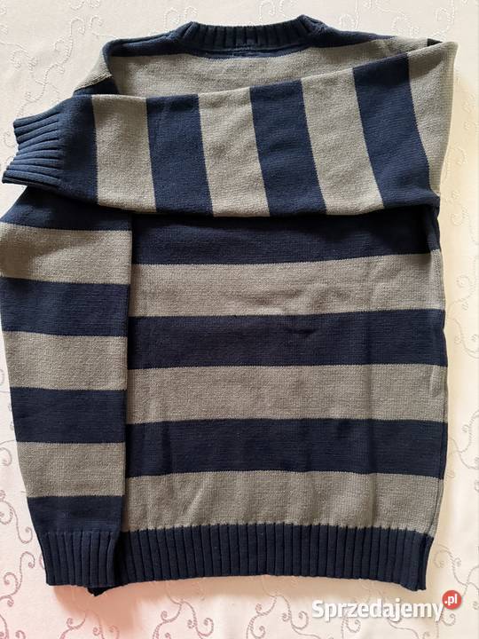 Sweter męski Million X M 164 szary granat paski śląskie Czerwionka-Leszczyny