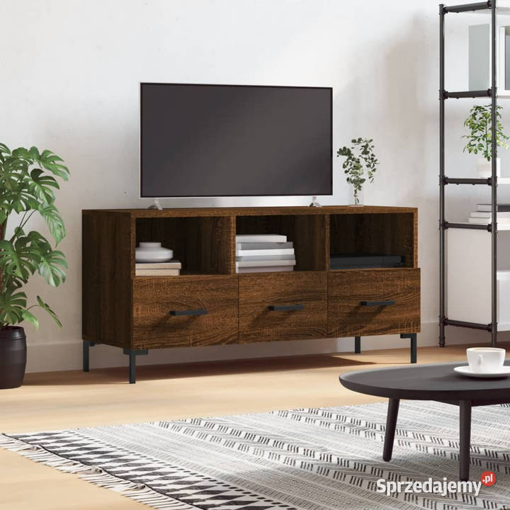 Szafka pod TV brązowy dąb 102x36x50 WM829043 mazowieckie