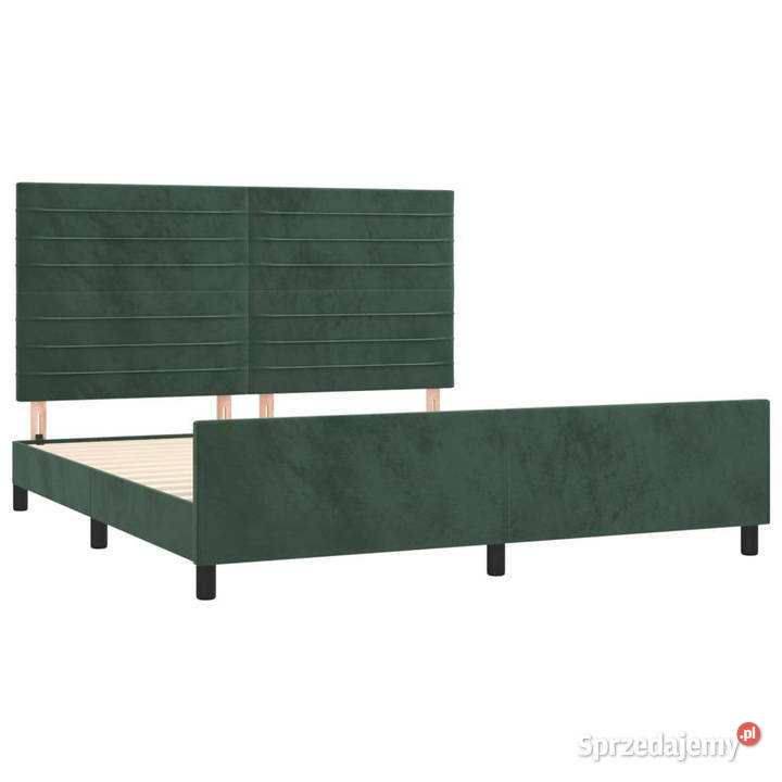 Rama łóżka z zagłówkiem ciemnozielona aksamitna 128cm Warszawa