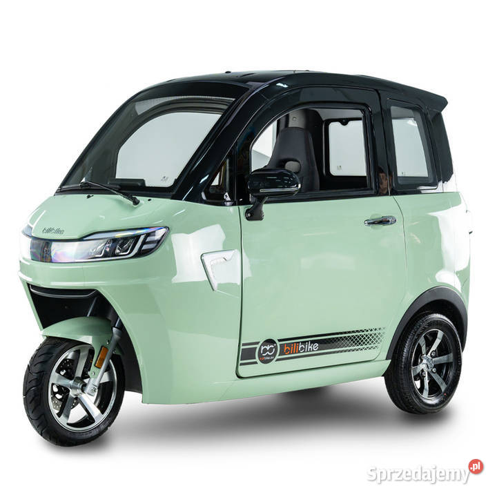 Skuter elektryczny z dachem samochód bez