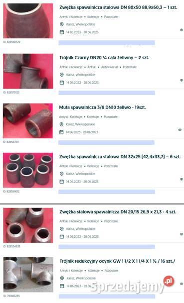 zwężka stalowa kolano stalowe dennica trójnik Kalisz