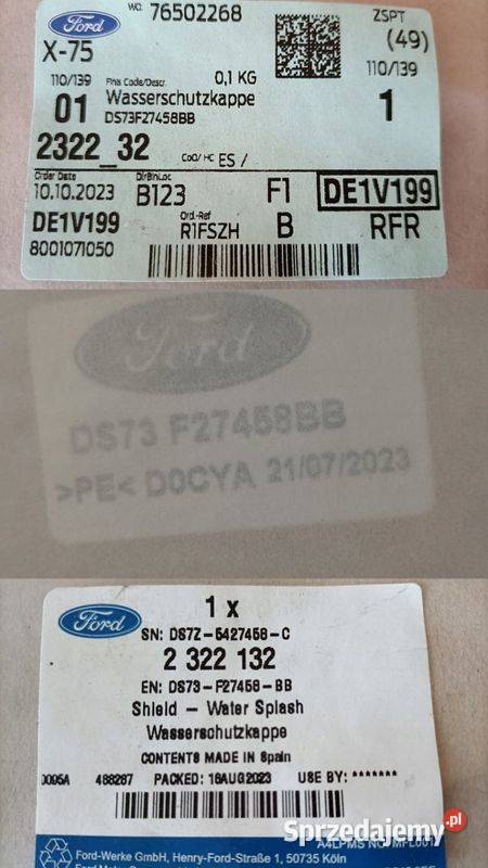 FORD MONDEO 14 OSŁONA WYGŁUSZENIE DRZWI PRAWY osobowe Pleszew