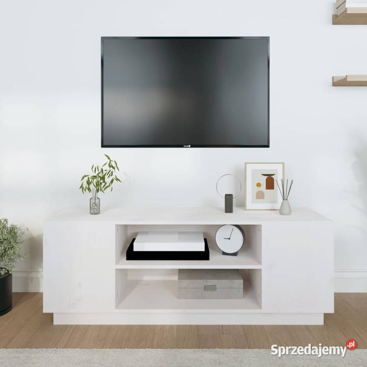 Szafka pod telewizor biała 110x35x405 lite