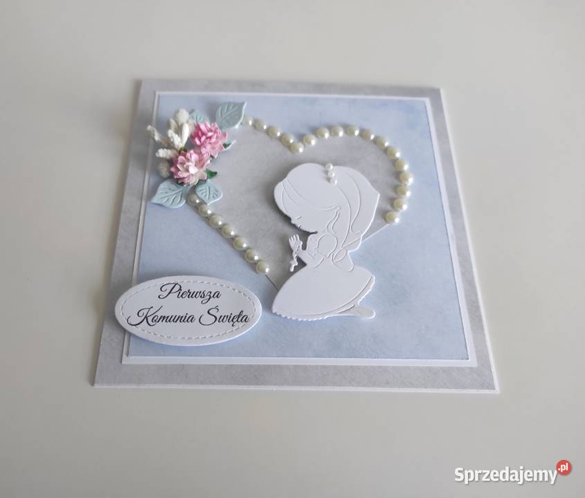 Kartka ręcznie robiona Komunia Święta handmade Łódź sprzedam
