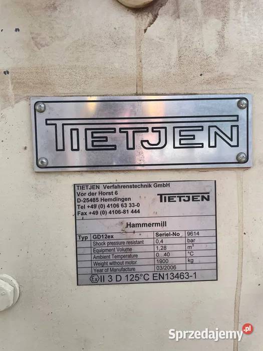 Młyn rozdrabniacz Tietjen GD12 EX Poznań