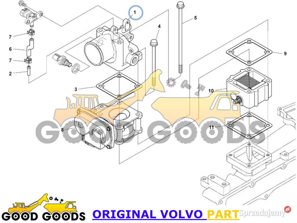 VOLVO KOLANKO DOLOTU POWIETRZA Z CZUJNIKAMI D38H mazowieckie Władysławów