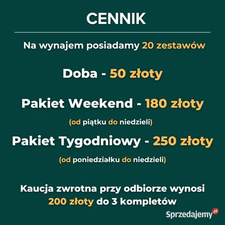 Wynajem Zestawów Piknikowych Stół Ławki Zestaw Lubań