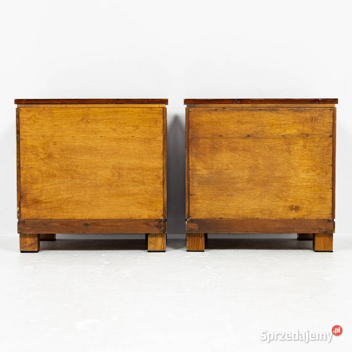 Dwie szafki nocne stoliki art deco palisander Swarzędz