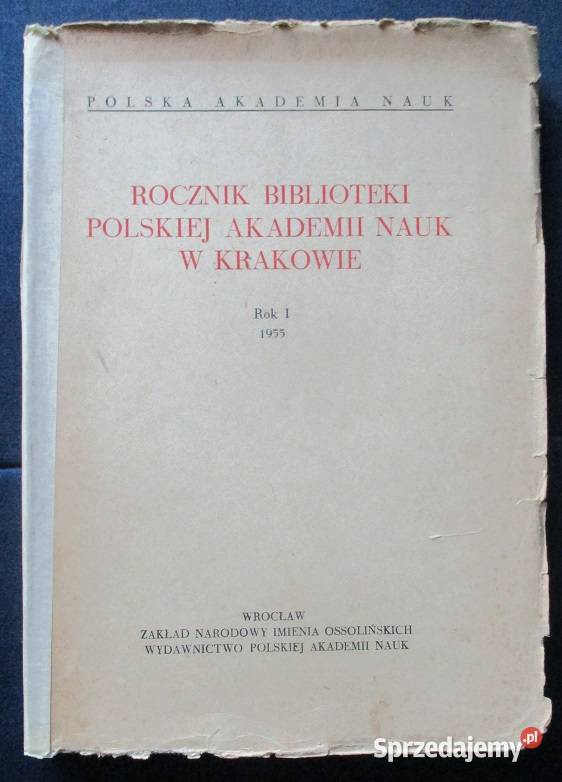 Rocznik Biblioteki PAN 1955 rocznik PAN nauka Łódź sprzedam
