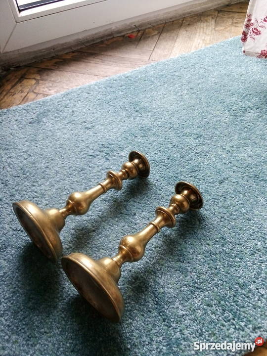 Stare mosiężne świeczniki wielkopolskie Września