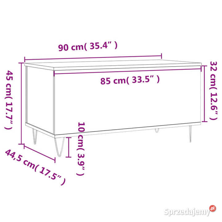 Stolik kawowy biały 90x445x45 materiał Warszawa sprzedam