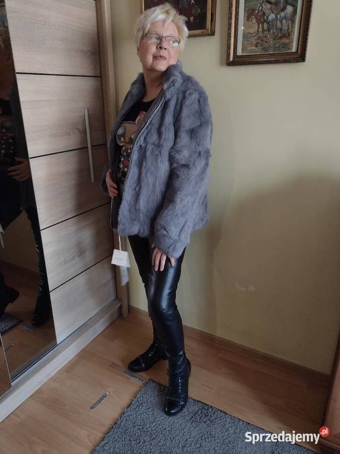 Futerko z królika Rex w pięknym kolorze Nowe Kurtki i płaszcze mazowieckie Warszawa sprzedam