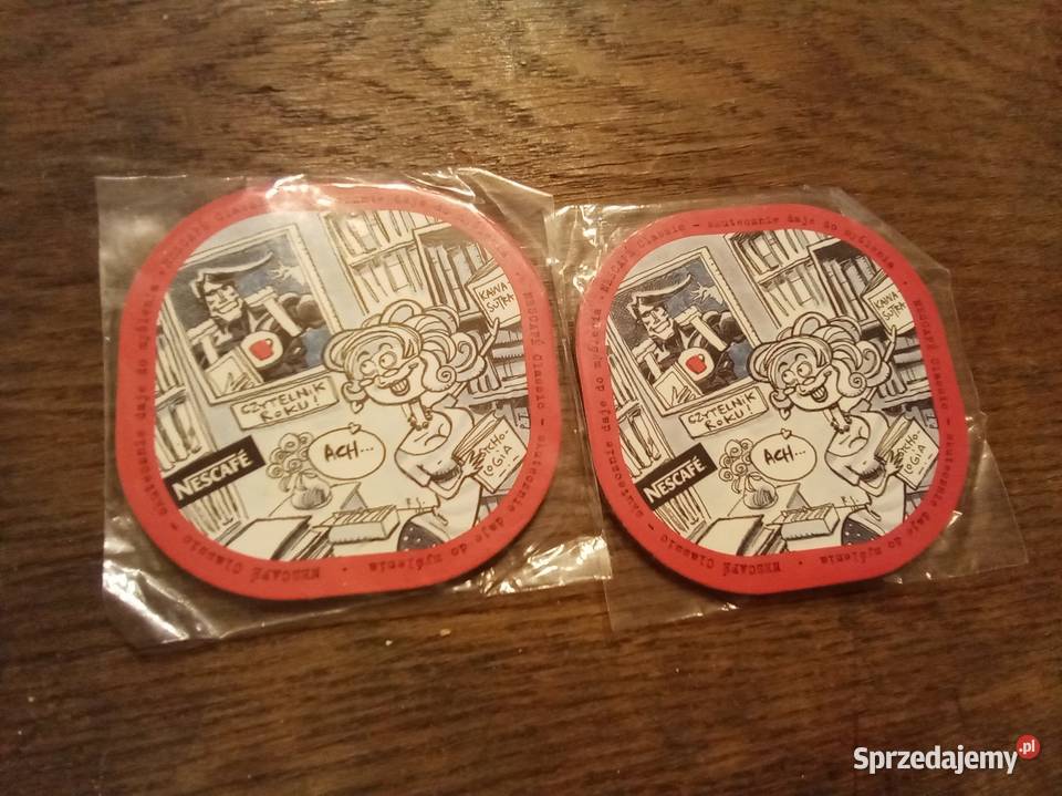 2 nowe podkładki Nescaf komiksowe Vintage Warszawa