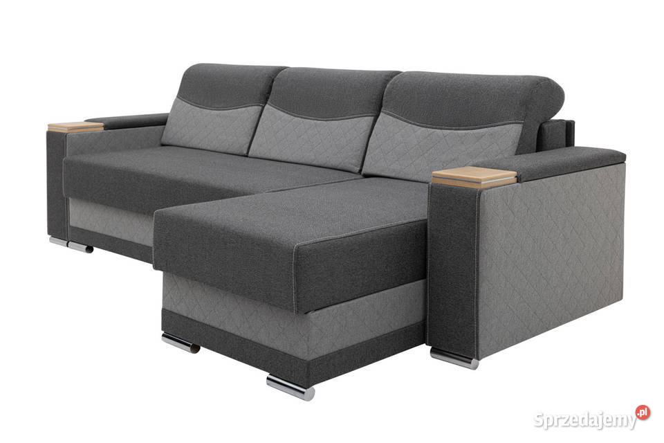Narożnik Tapicerowany Dwukolorowy Szary DAVOS Meble Rzeszów