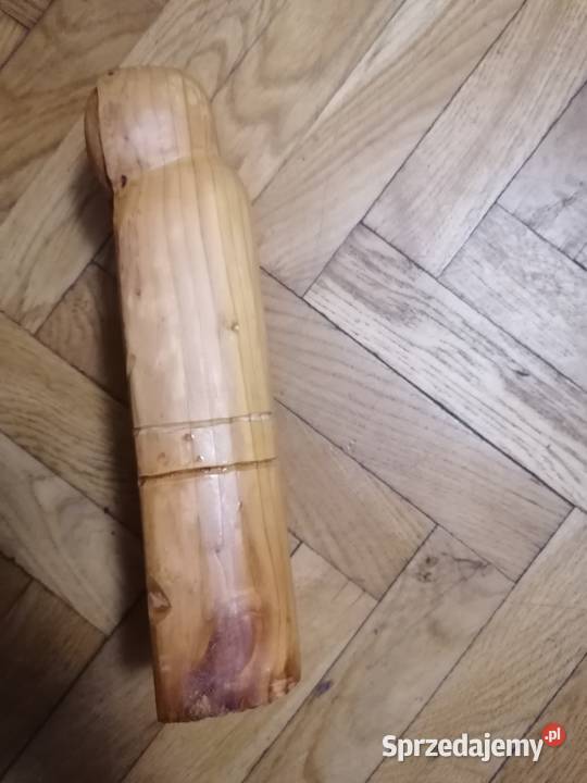 Figurka drewniana używana beżowy