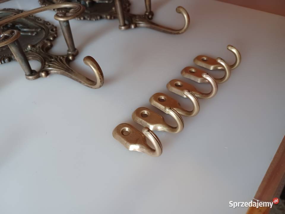 Komplet sześciu wieszaczków Mosiądz Poznań