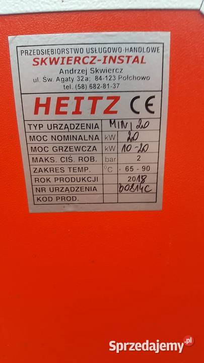 Piec kocioł HEITZ Mini 20Kw węgiel drewno paliwa