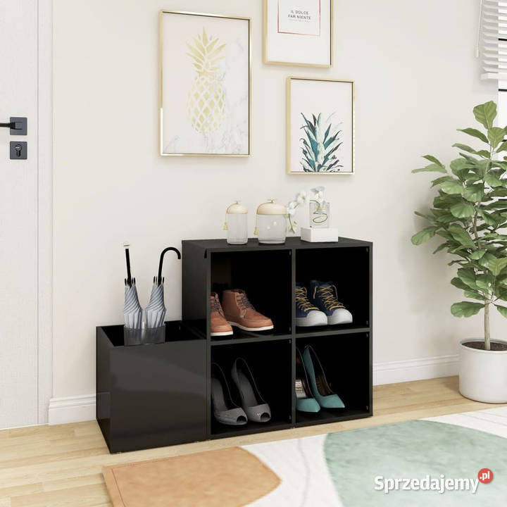 Szafka na buty szara z połyskiem 105x355x70