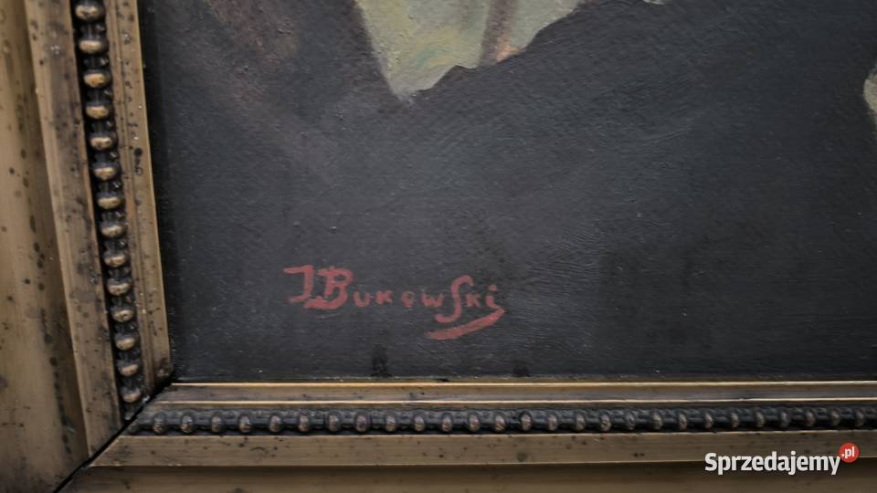 Piękny obraz olejny akt kobiety sygnowany J Łódź