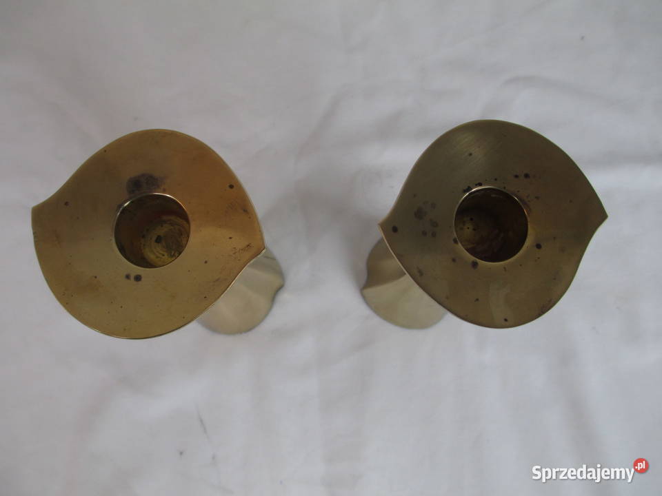 Dwa mosiężne świeczniki Lublin