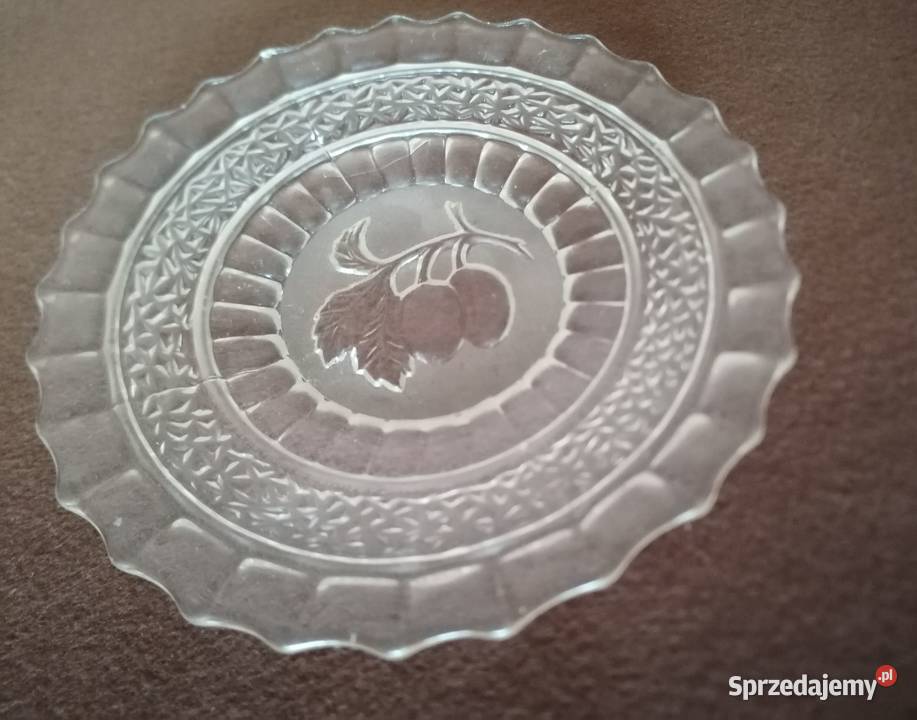 Talerzyki talerze szklane deserowe średnica 15 Łódź