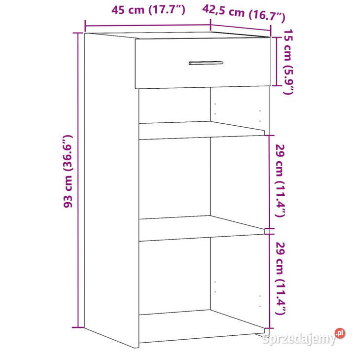 Szafka przydymiony dąb 45x425x93 materiał mazowieckie Warszawa