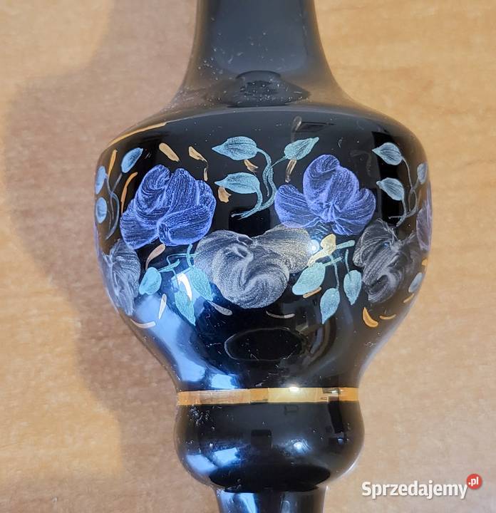 Flakon wazon szklany zdobiony Lata 70 te PRL Porcelana i szkło Włodawa