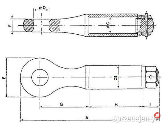 Ucho zaczepu obrotowe 45 mm 7 t OTO46 Rolnictwo Kamionna